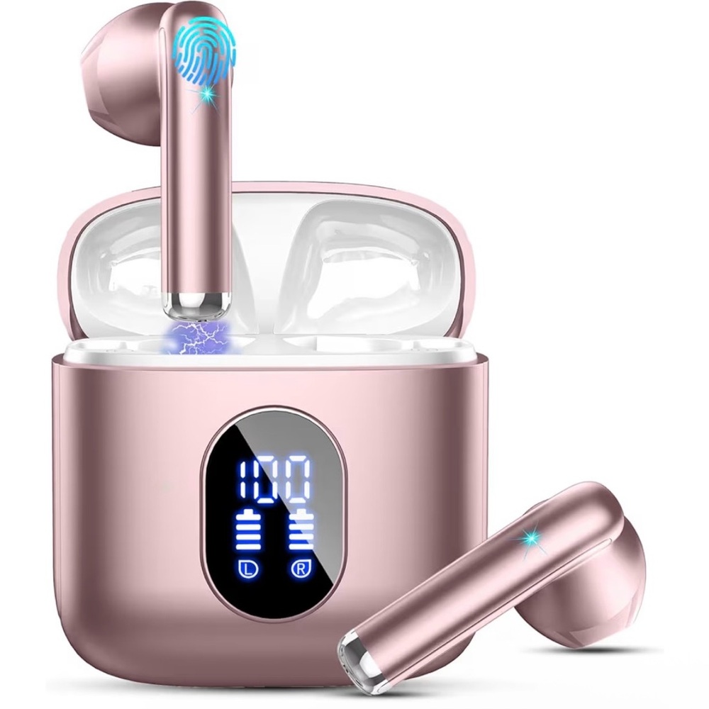 Rinsmola MD53 True Wireless Earbuds Bluetooth Noise Cancelling Mic Pink